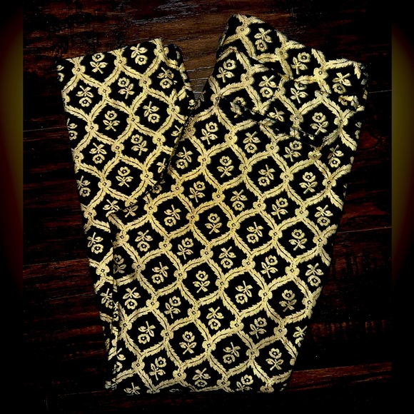 🌟 Old Navy Gold Jacquard Pant - Picture 1 of 5